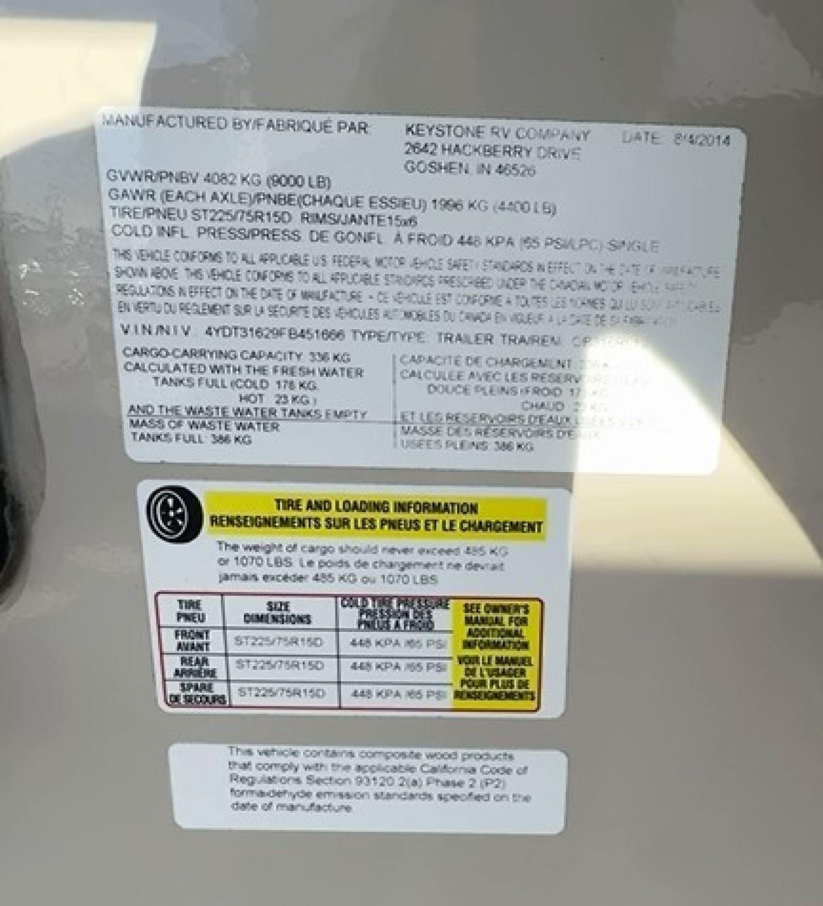 2015 KEYSTONE 316RL Base