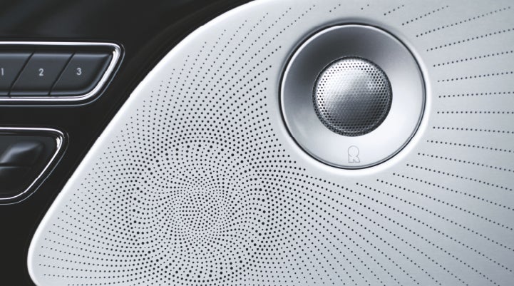 A stylish speaker cover of a 2024 Lincoln Aviator® SUV is shown | Mathews Lincoln in Marion OH