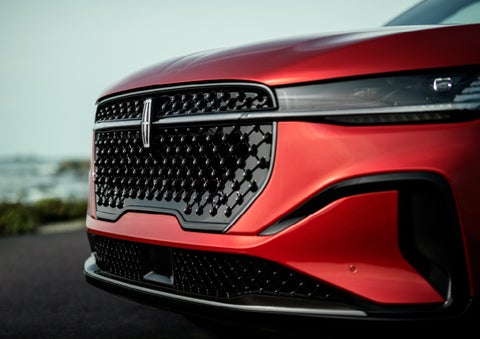 The sleek grille of a 2024 Lincoln Nautilus® SUV with the available Jet Appearance Package makes a bold statement. | Mathews Lincoln in Marion OH
