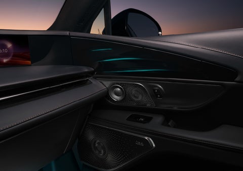 Selectable ambient lighting glows in the passenger door panel. | Mathews Lincoln in Marion OH