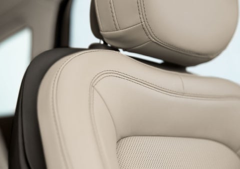 Fine craftsmanship is shown through a detailed image of front-seat stitching. | Mathews Lincoln in Marion OH